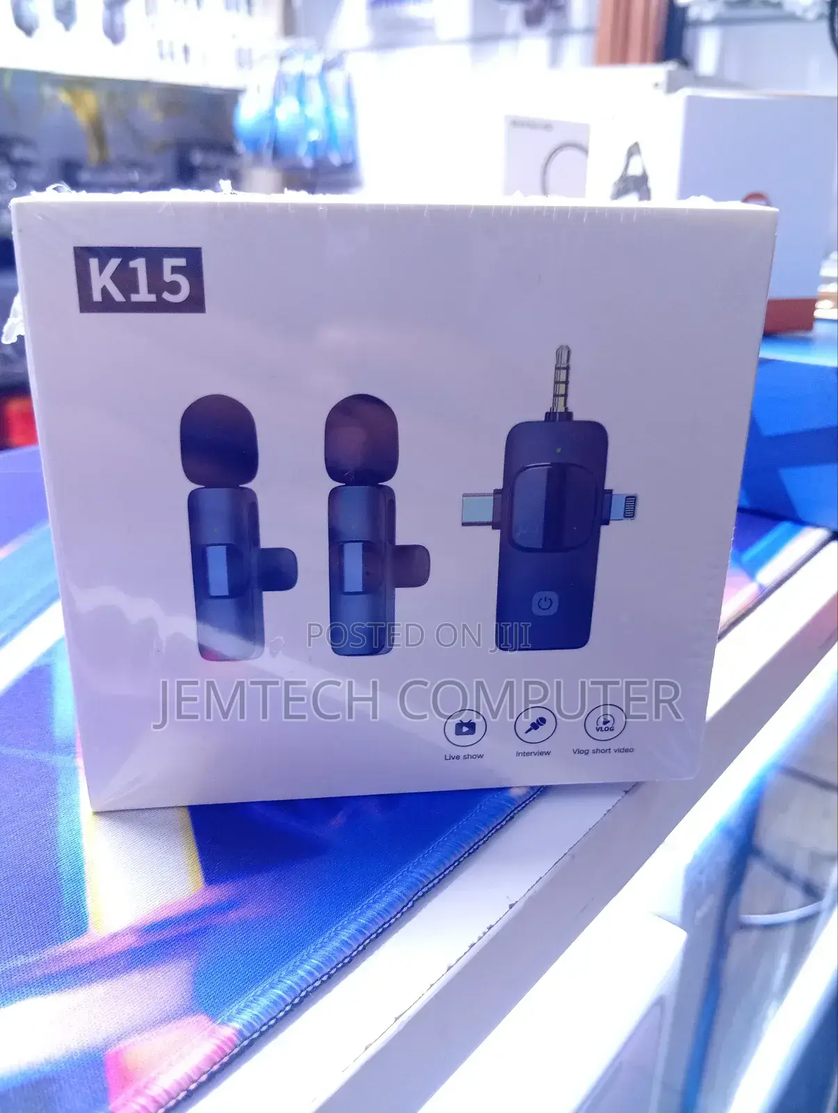 Wireless Mic Double Microphone for iPhone, Android, Tablet