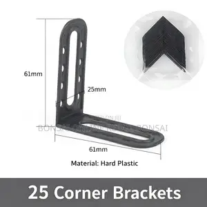 25pcs L Shape Plastic Corner Brackets Furniture Support Angle Fixer