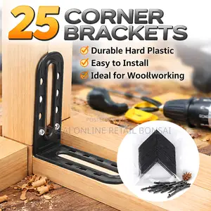 25pcs L Shape Plastic Corner Brackets Furniture Support Angle Fixer