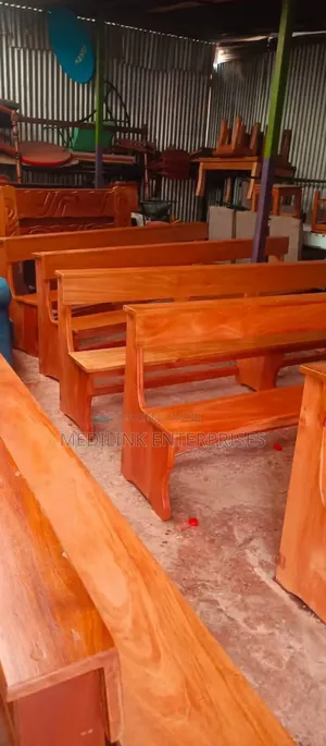 Mahogany 7.5ft Church Benches (With Backrest)