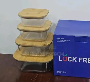 High Quality 4in1 Lock Fresh 4pc Heavy Glass Food Storage Containers