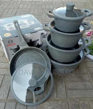 Bosch 11pc Cookware With Silicone Lid Covers Small Diamond Texture