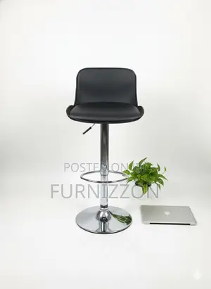 Height Adjustable Plastic Black Backrest Stool