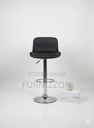 Black Plastic Stool With Height Adjustment and Backrest