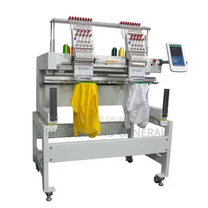 Hot Sale 2 Heads 9 Needles Auto Hat T Shirt Flat Embroidery Machine