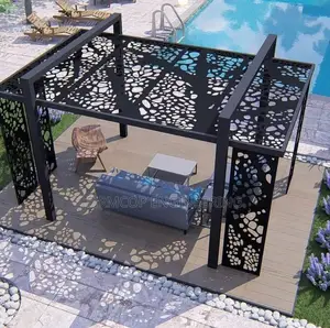 Geometric CNC Pergola Lattice Panel – Modern Garden Privacy Screen