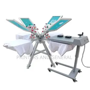 Silk Textile Screen Printing Machine 4 Color 4 Stations Screen Printer