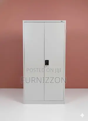 Modern Metallic Two-Door Office Storage Cabinet