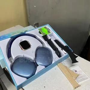 Blue Smart Watch It40 With Headphones, 4 Straps and Bluetooth