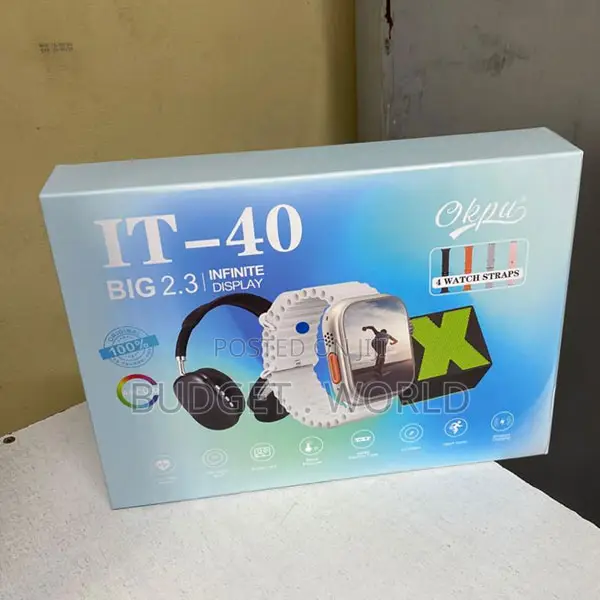 It40 Smart Watch With Extra Strap Headphones Bluetooth Speaker
