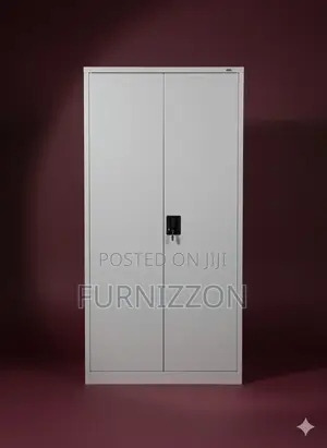 Metallic Two-Door Office Cabinet – Durable Stylish