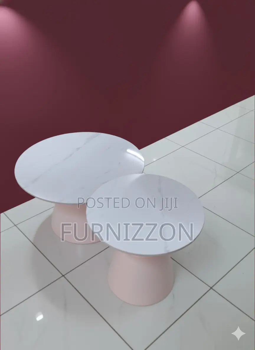 Modern Marble Top 2-Piece Round Coffee Table
