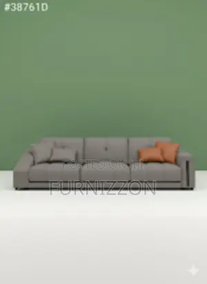 Original Grey Leather 4-Seater Sofa
