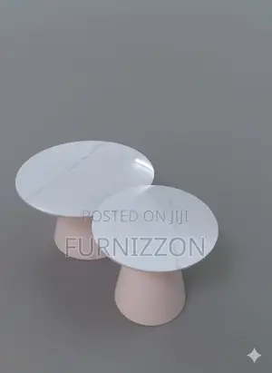 Compact Marble Top 2-Piece Round Coffee Table