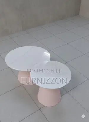 Modern Living Room 2-Piece Marble Round Coffee Table