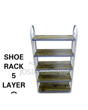 5-Layer Portable Shoe Rack With a Metallic Frame
