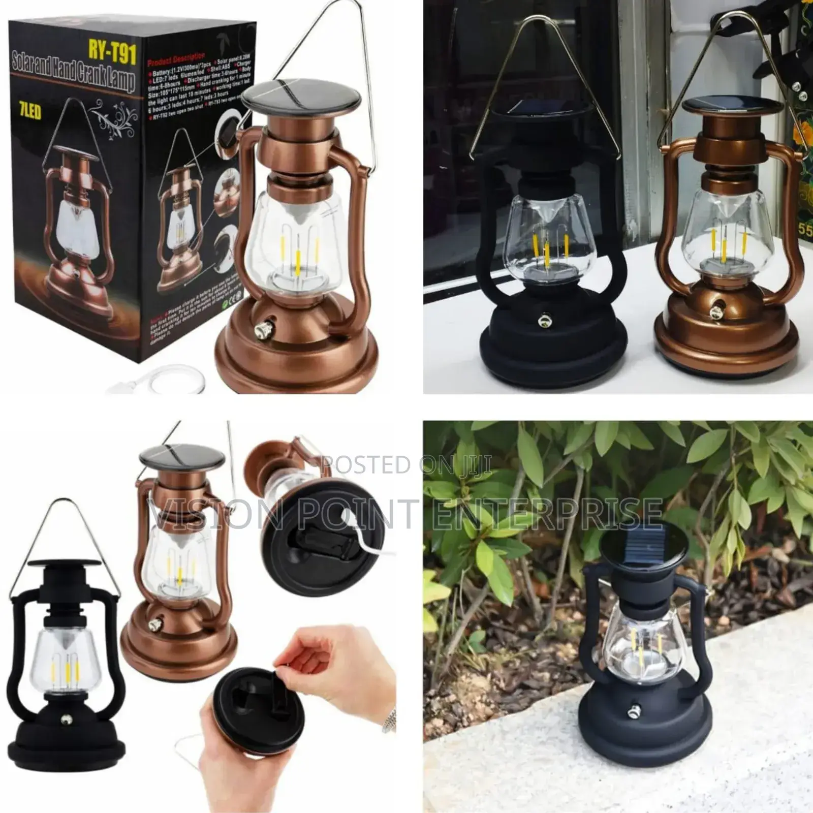 Solar Vintage Handcrank Lamp