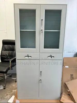 Metallic Half Glass Filing Cabinet for Modern Offices