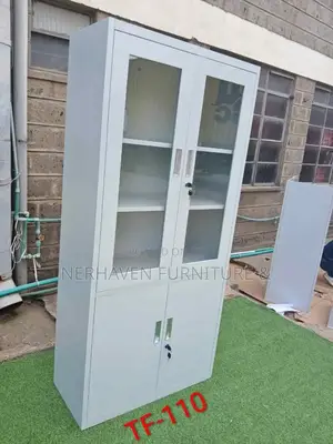 Durable Half Glass Office Cabinet With Shelving