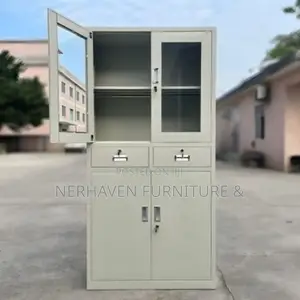 Modern Half Glass Filing Cabinet – Professional Finish