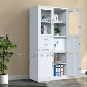 Metallic Office File Cabinet With Safe Compartment