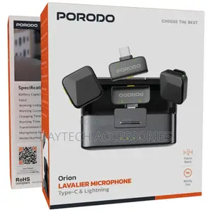 Porodo Orion Lavalier Microphone Type-C Lightning - Black