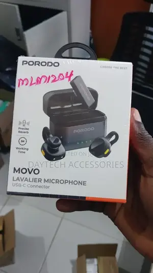 The Porodo Movo Lavalier Microphone Wireless Clip-on Microphone System