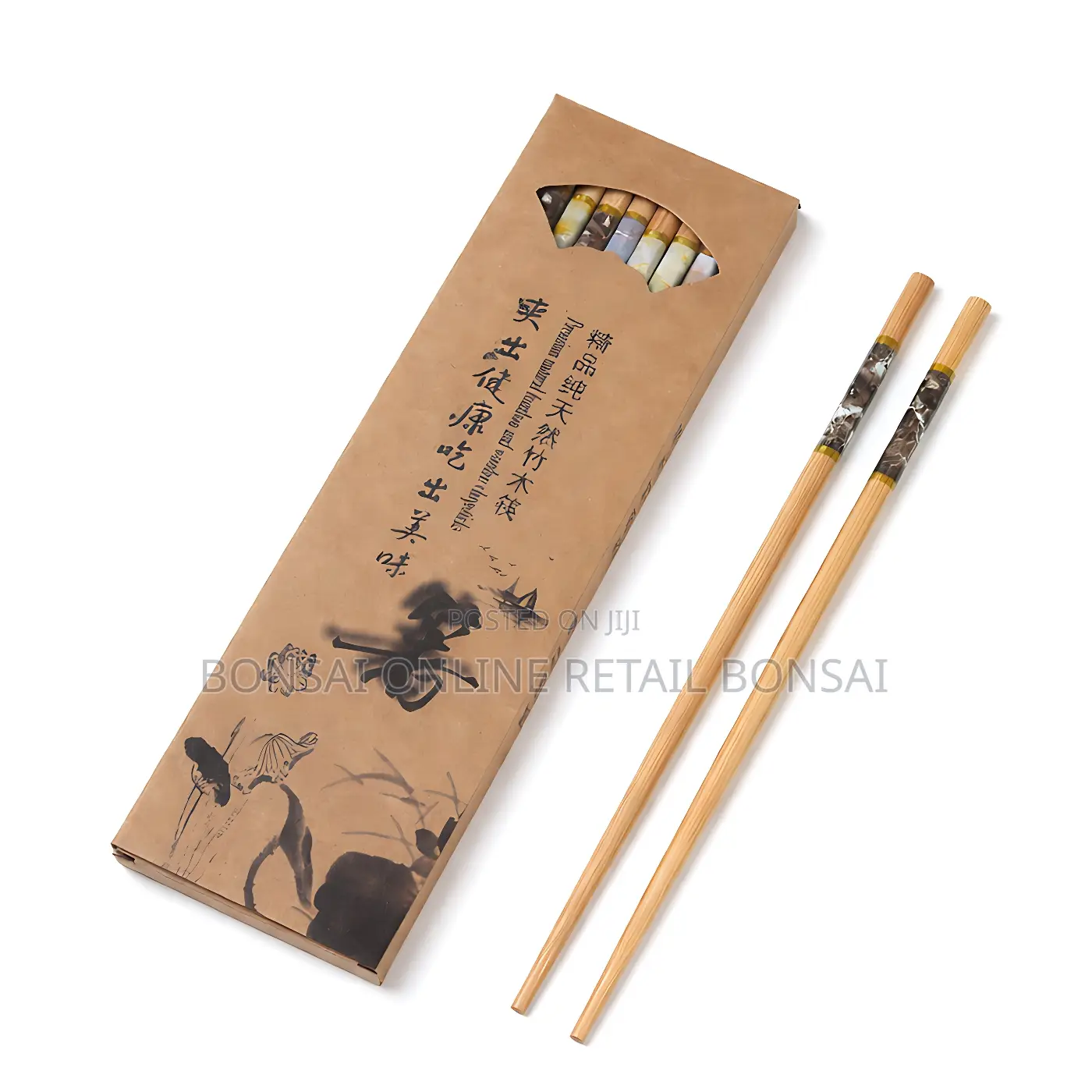 Premium Bamboo Chopsticks, Marble Pattern Boxed Set
