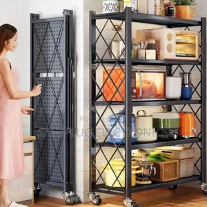 5-Tier Kitchen Rack! Foldable W/ Wheels - 160cm Tall! Free Nairobi