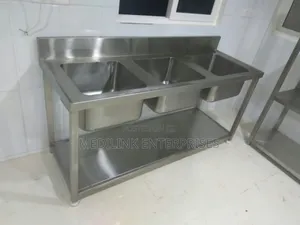 Stainless Steel 3-Bowl Sinks (Commercial Kitchen)
