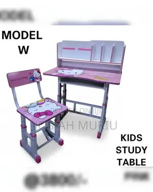 Hello Kitty Kids Study Table and Chair Set, Model W.