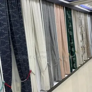 Green Dark Curtains With White Sheers