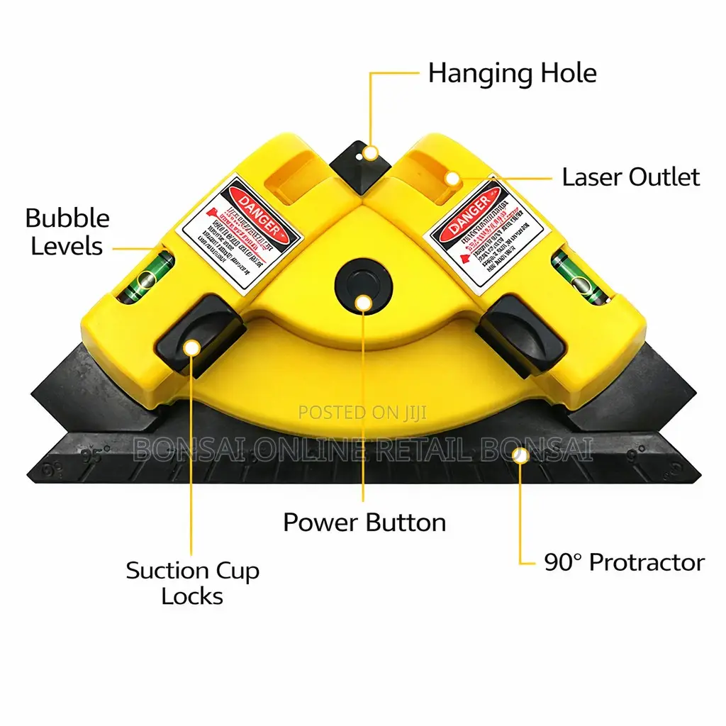 90° Laser Level Right Angle Tool for Tile Laying Alignment