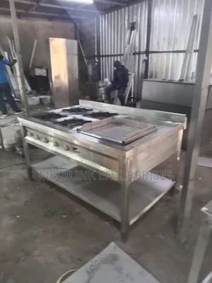 Stainless Steel Mimi Combined (4-Burner Cooker+Grindles)