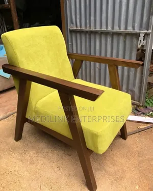 Wooden Upholstered Walnut Single Armchair