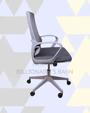 Grey Mid-Back Chair | Posture-Friendly Build for Daily Productivity