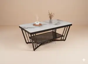 Luxury Marble Top Coffee Table With Metallic Stand