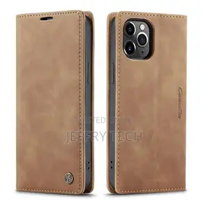 Masera Caseme Brown Leather Wallet Flip Cover Case for iPhone 12 Pro