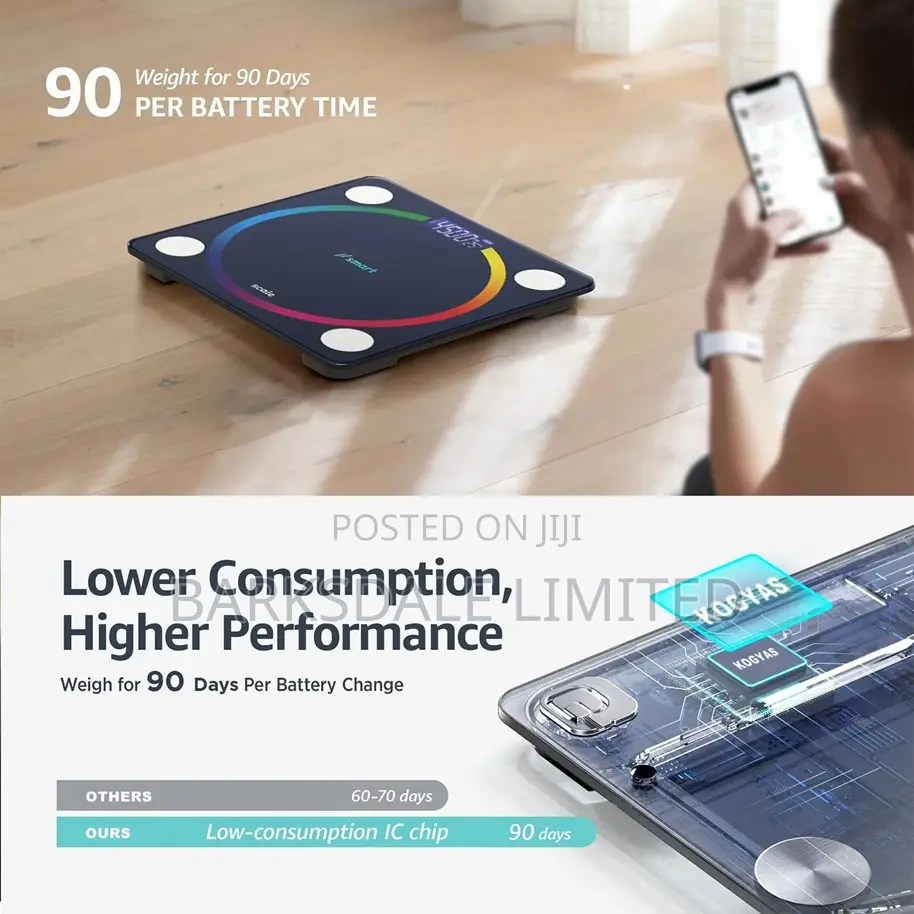 Rechargeable Smart Bmi Bluetooth Weighing Scale Digital Led Lcd App