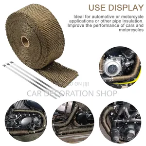 15mtr Exhaust Pipe Insulation Wrap Heat Shield With Stainless Ties