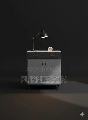 Compact Bedside 2-Door Storage Cabinet