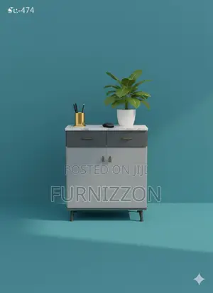 Compact Wooden Bedside 2-Door Cabinet