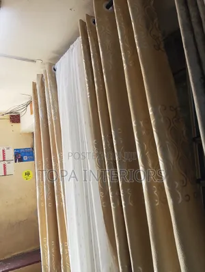 Gold Coloured Window Decor Curtains for House Decoration