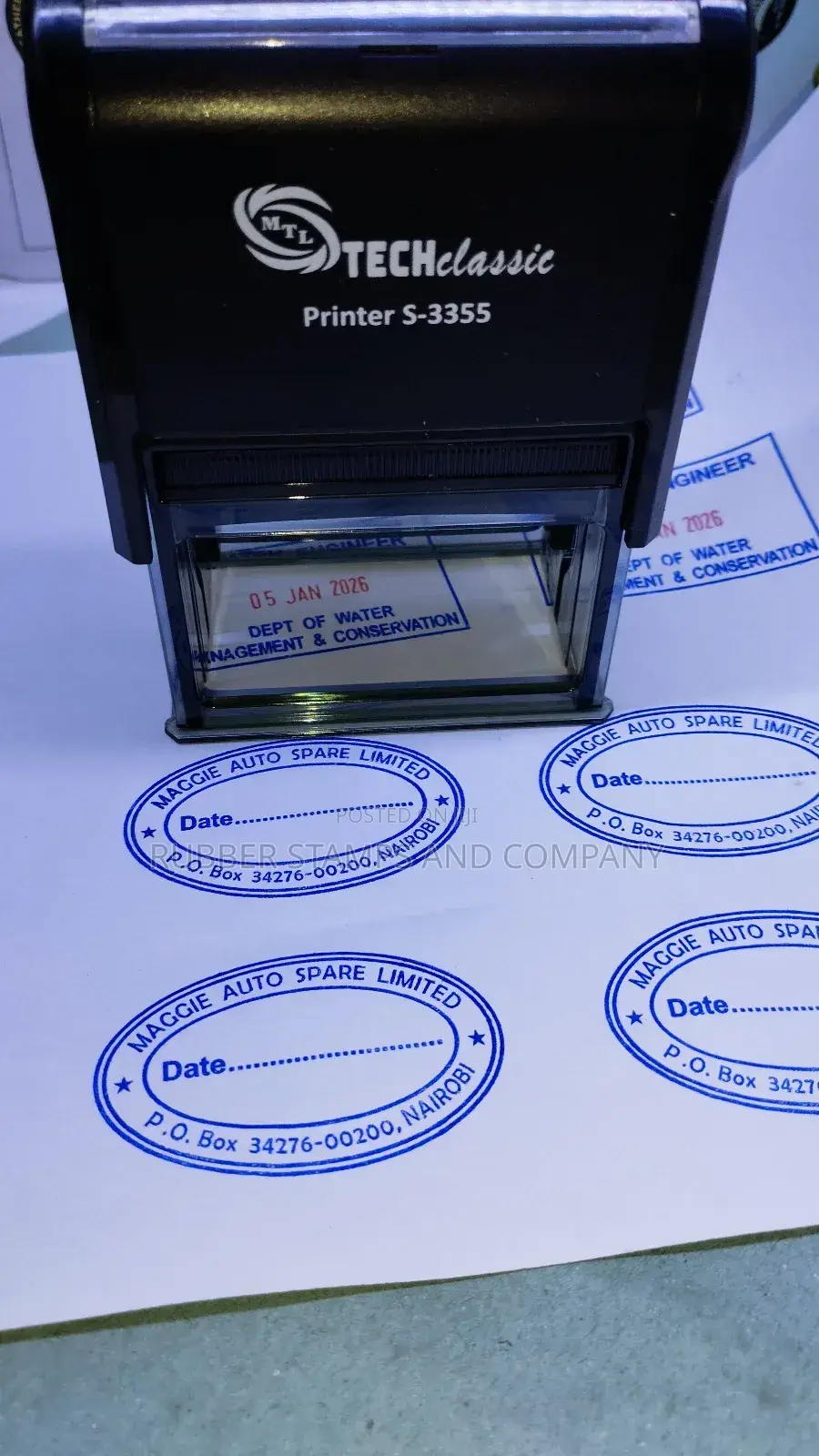 Customized Self Inking Rubber Stamp With Adjustable Dates