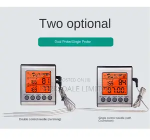 Cooking Thermometer Kitchen Grill Temperature Alarm BBQ 2 Probe Dual
