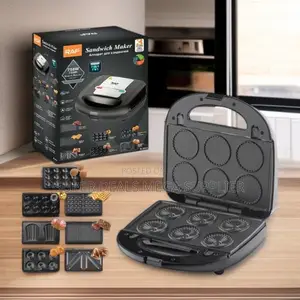 Raf 6 in 1 Breakfast Maker Sandwich Toaster Waffle Donut Panini