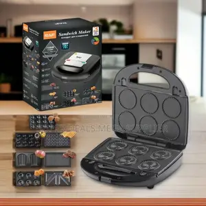 Raf 6 in 1 Electric Sandwich Toaster Donut Waffle Panini Maker