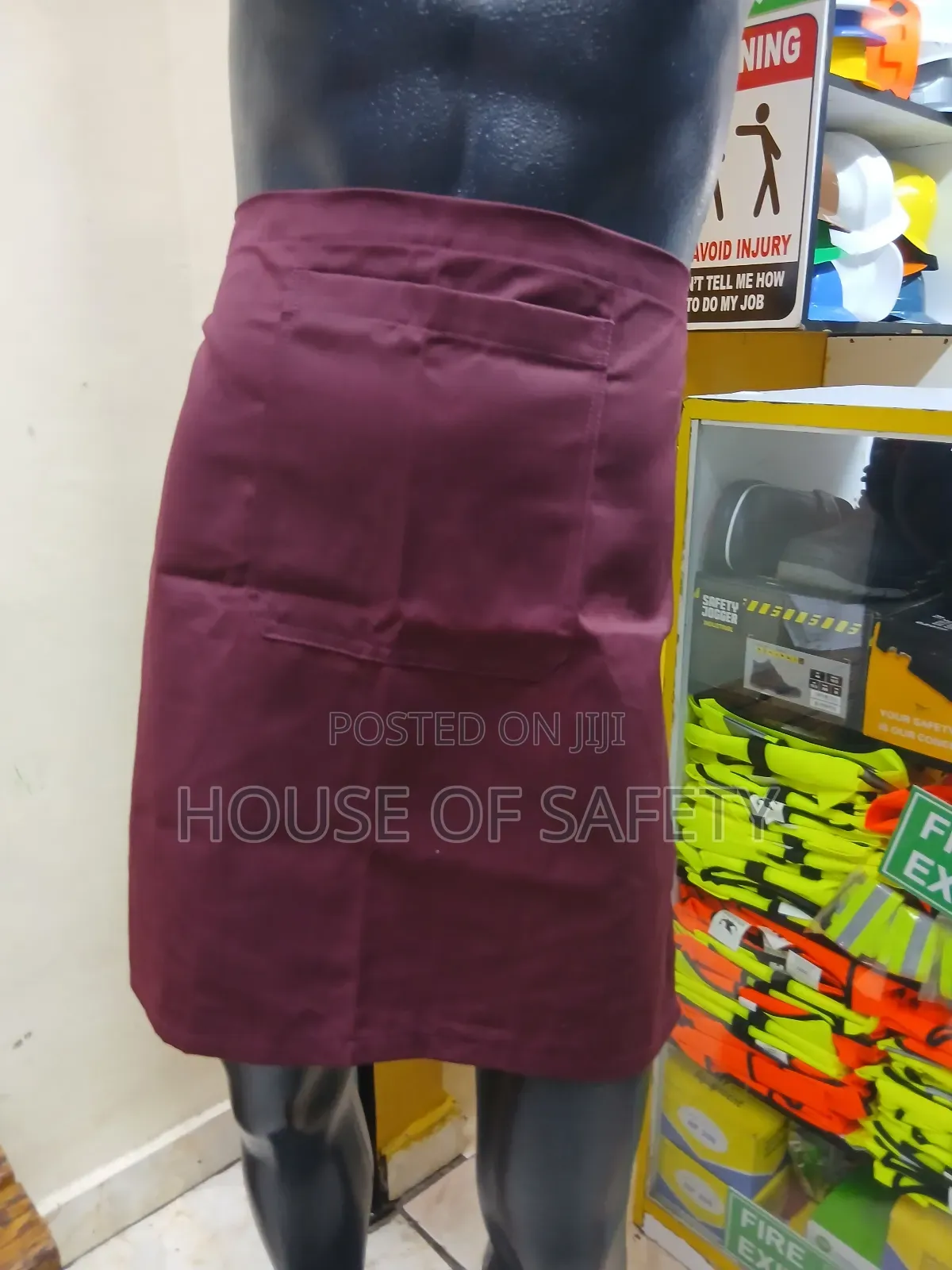Maroon Half Length Apron for a Hardworking Chef