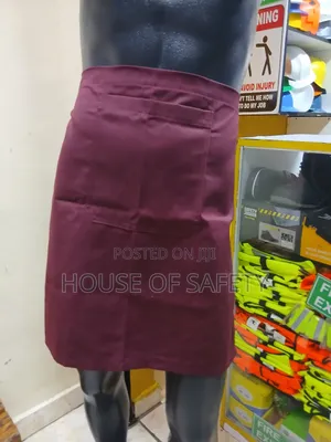 Maroon Half Length Apron for a Hardworking Chef