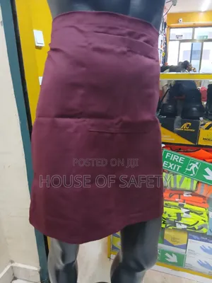 Maroon Half Length Apron for a Hardworking Chef